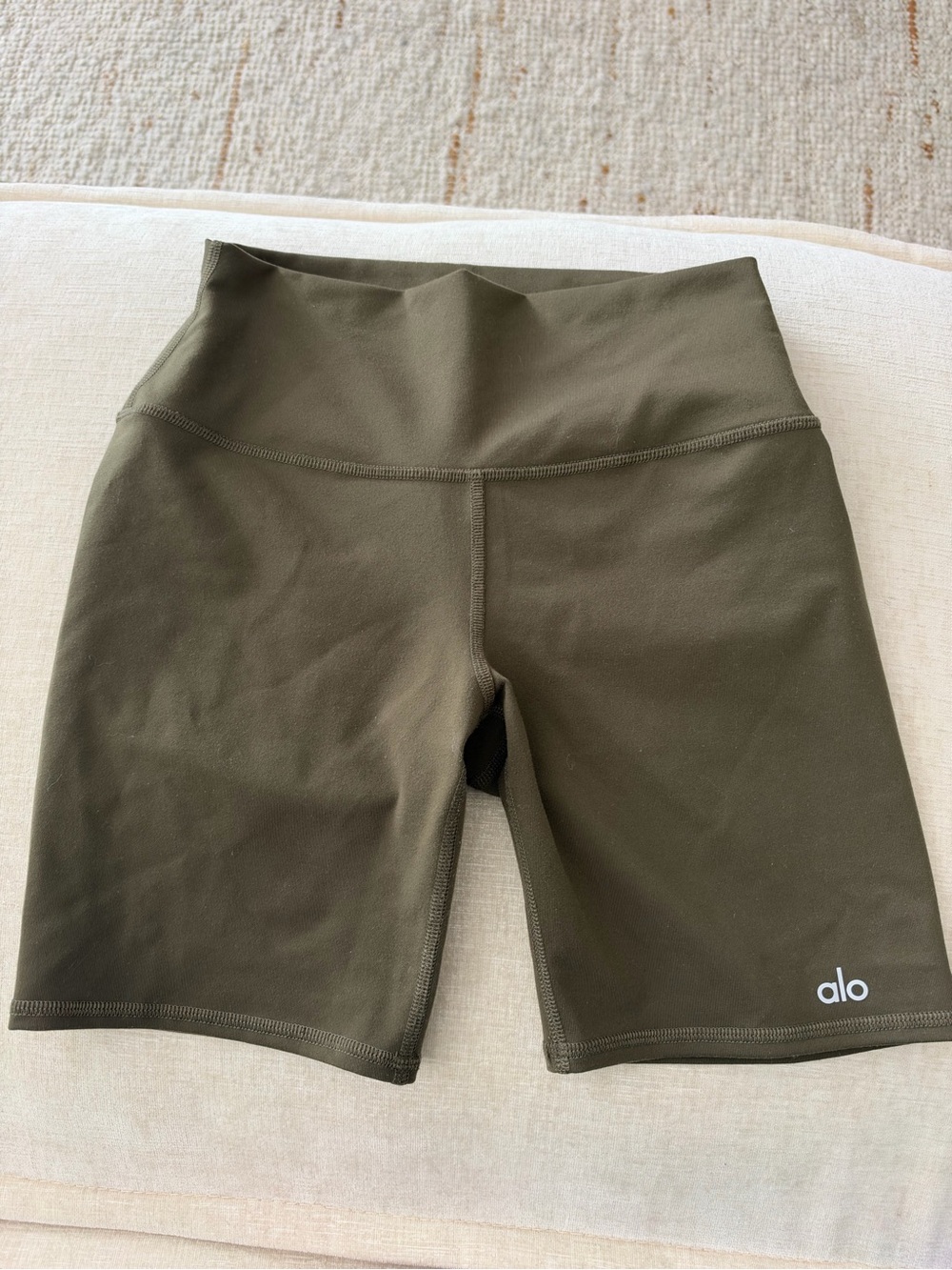ALO Yoga High-Rise Olive Bike Shorts